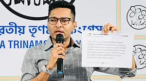 TMC general-secretary Abhishek Banerjee at the press meet