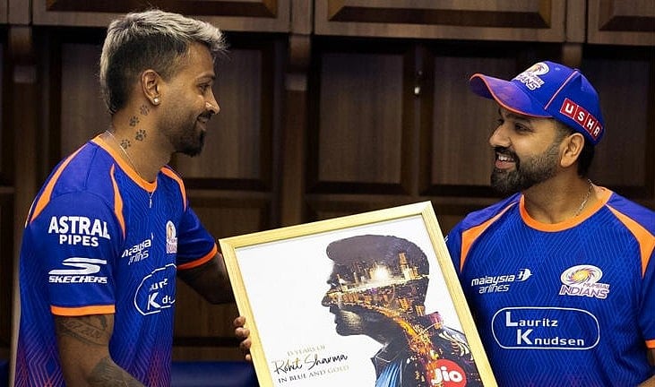MI skipper Hardik Pandya honours Rohit Sharma on the later's 15 years with the franchise