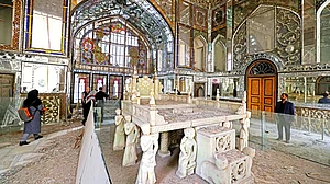 The damaged interiors of the historic Golestan Palace in Tehran