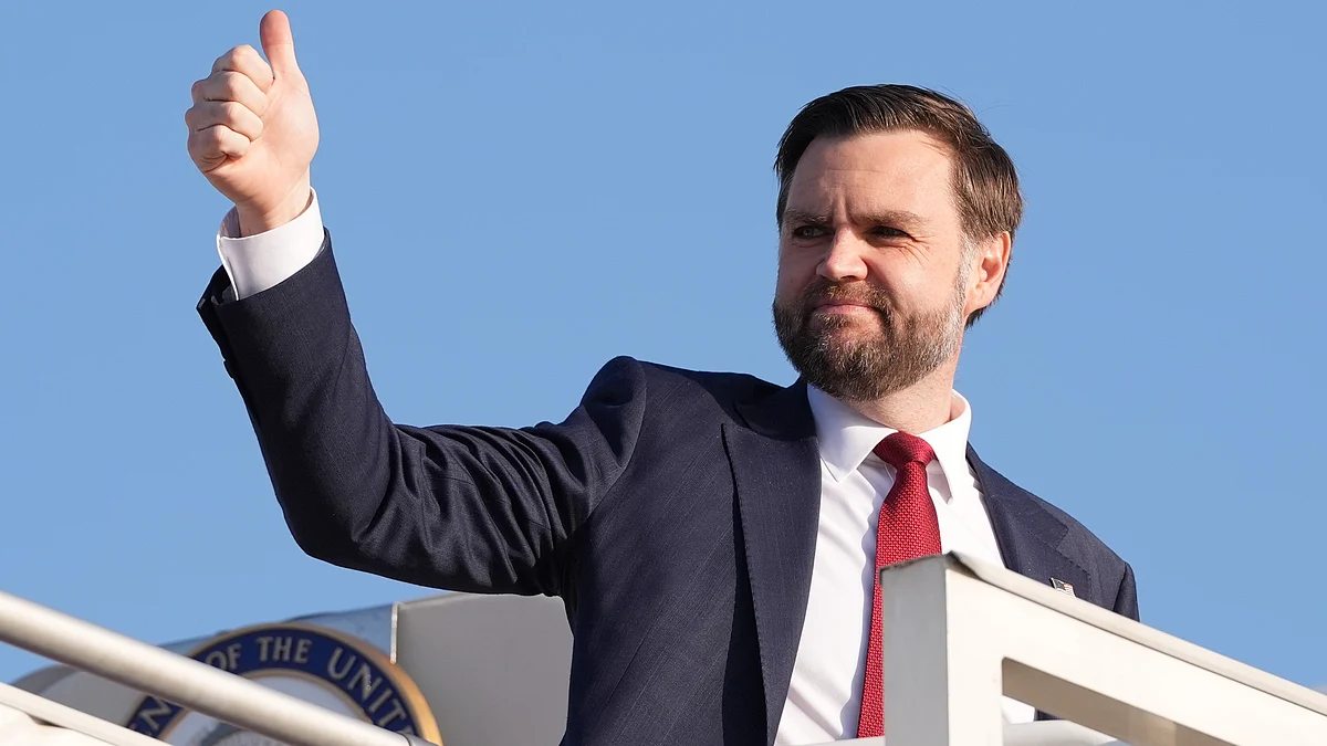 J.D. Vance boards Air Force Two after attending talks on Iran in Islamabad.