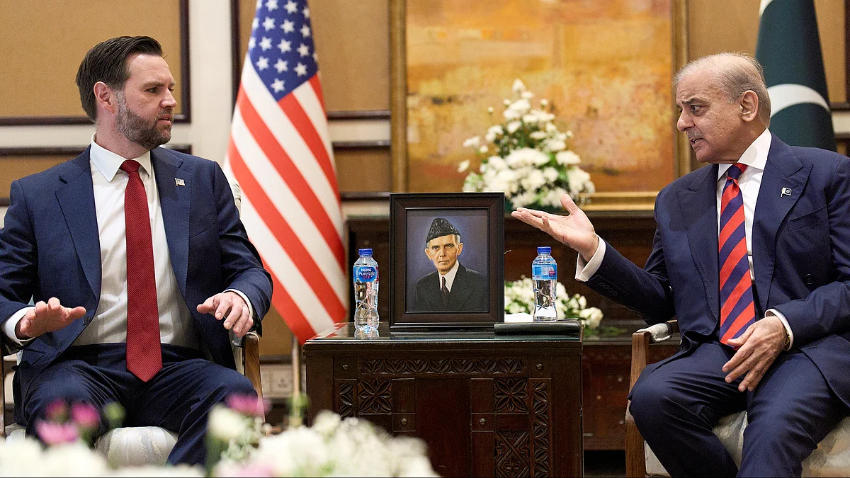 J.D. Vance meets Pakistan's PM Shehbaz Sharif in Islamabad.