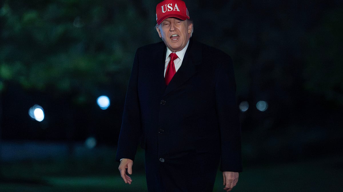 Donald Trump on the South Lawn in Washington.