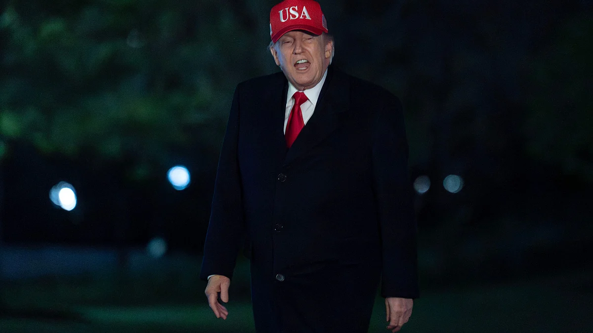 Donald Trump on the South Lawn in Washington.