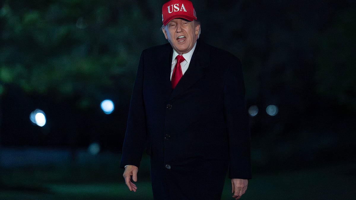 Donald Trump on the South Lawn in Washington.