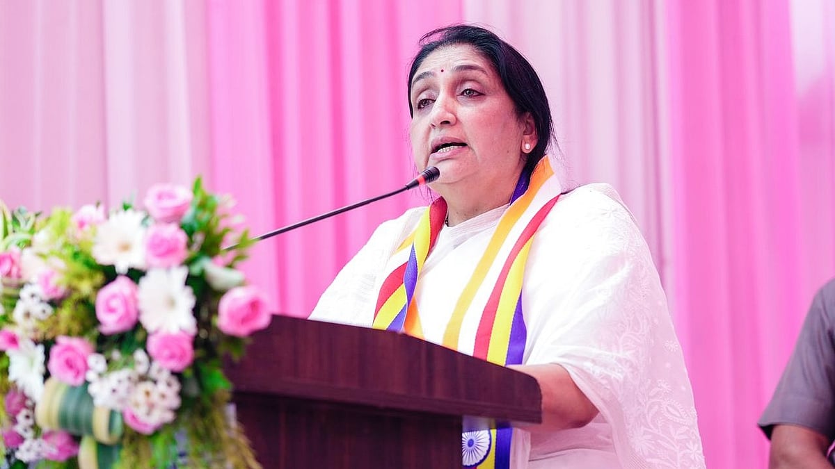 Sunetra Pawar speaks at an event