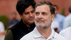 Rahul Gandhi arrives for the special session of Parliament, 17 April