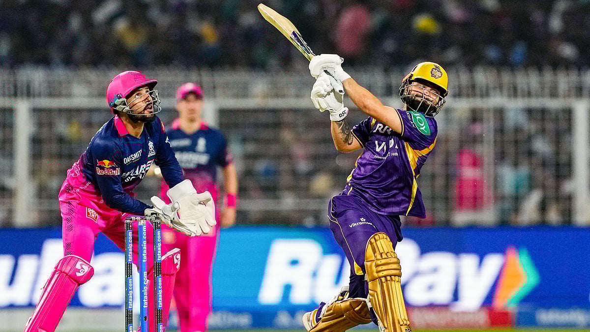Rinku Singh in full flow at Eden Gardens, 19 April