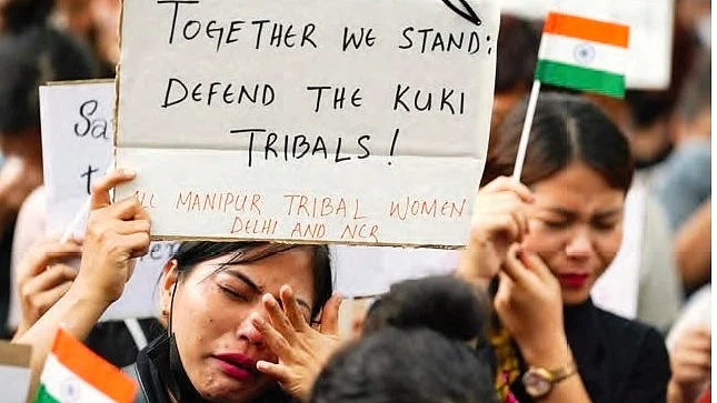File photo of a Kuki protest in New Delhi against the killings of tribals in Manipur