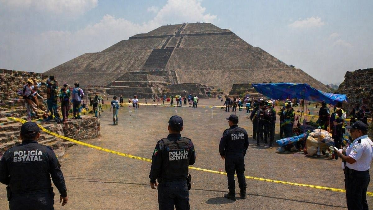 The historic Mexican site of Teotihuacán pyramids