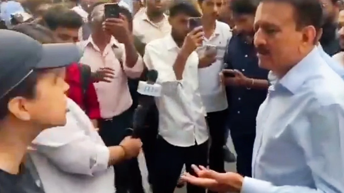 A video screengrab of the argument