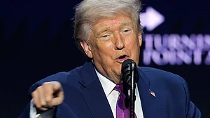 Donald Trump speaks during an event in Phoenix.