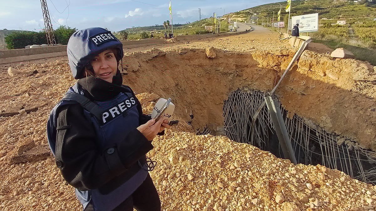 Lebanese journalist Amal Khalil in Qasmiyeh, Lebanon.