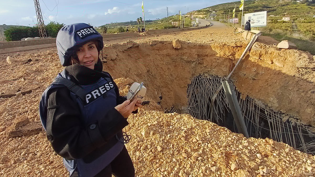 Lebanese journalist Amal Khalil in Qasmiyeh, Lebanon.