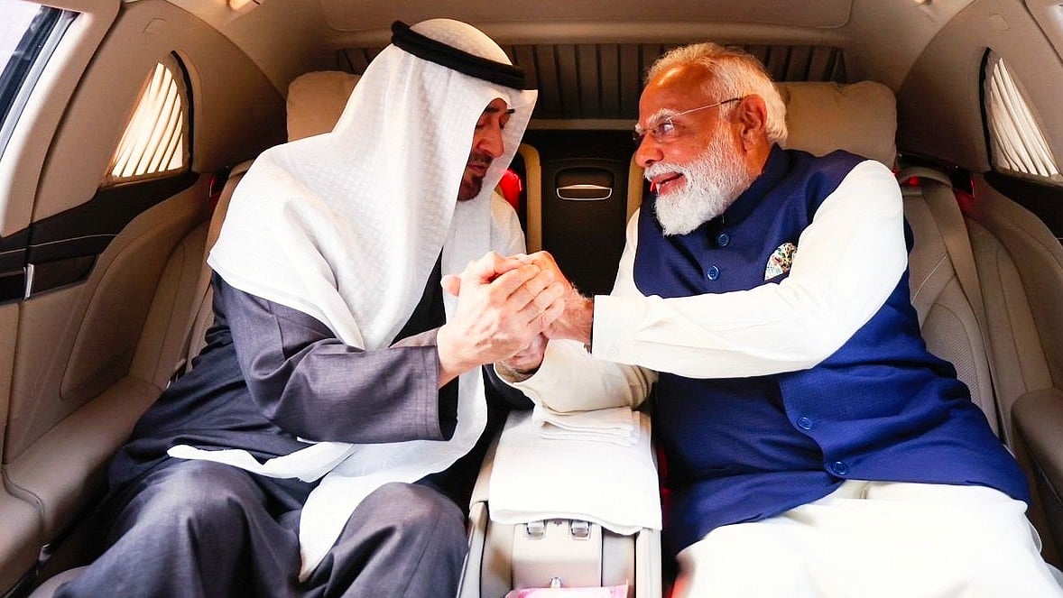 File photo of PM Modi receiving UAE President Sheikh Mohamed bin Zayed Al Nahyan in Delhi