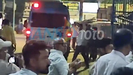 Ramdhani Yadav being taken to Jawaharlal Nehru Medical College and Hospital.