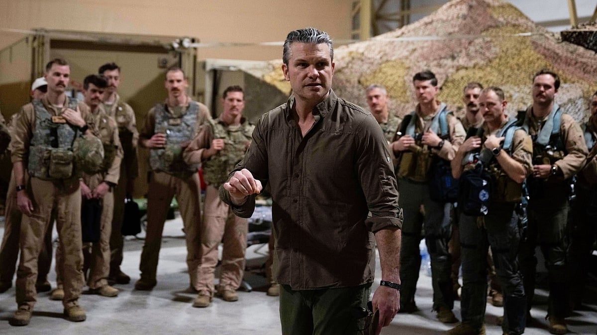 Hegseth with personnel involved in Operation Epic Fury 