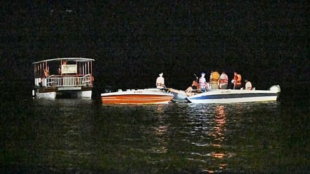 A tourist vessel overturned following a storm