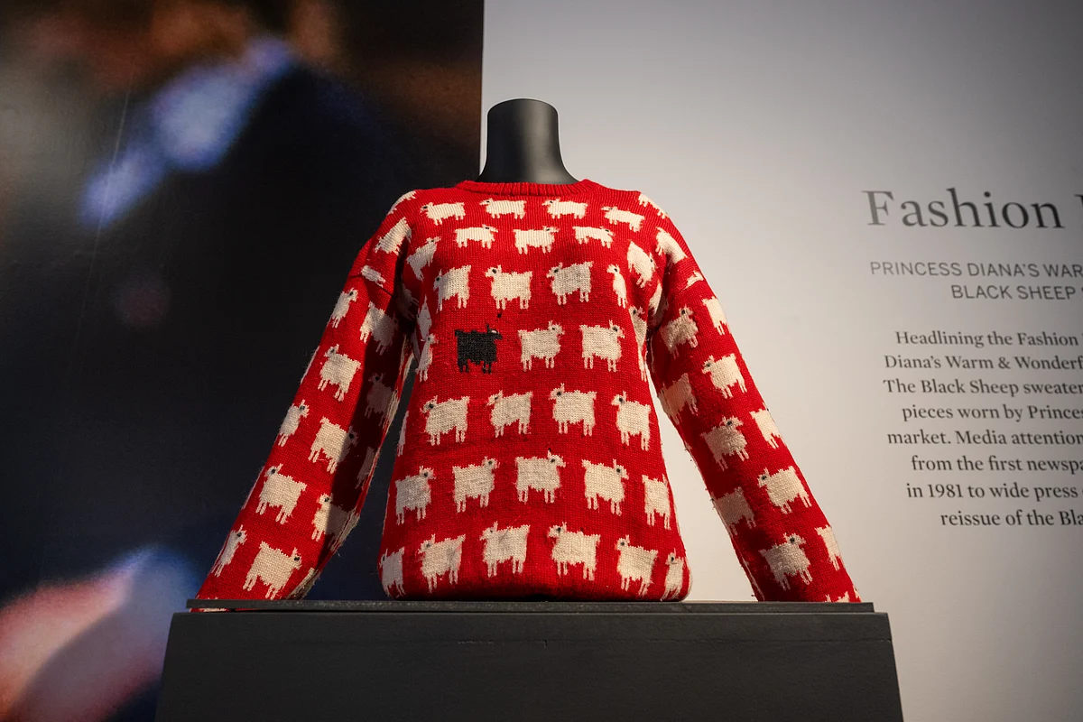 Diana s iconic black sheep sweater sets auction record at over 1 million