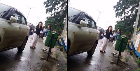 two women engage in physical fight outside Sagar Collector Office