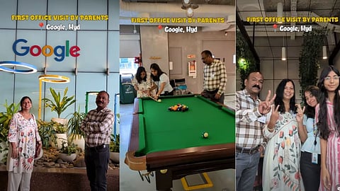 Google employee Raksha Pahadia took her parents to her office for the first time.
