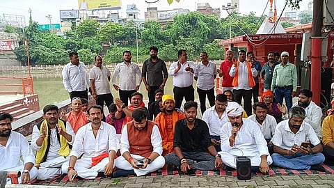 Karni Sena Stages Protest in Varanasi, Demands Review of Reservation System and UGC Issues
