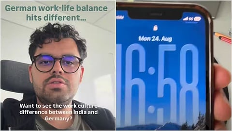 An Indian man in Germany showed his nearly empty office at 4:58 pm.