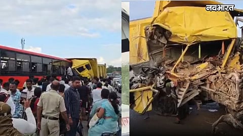 pune nagpur highway st bus truck collision 1 dead many injured