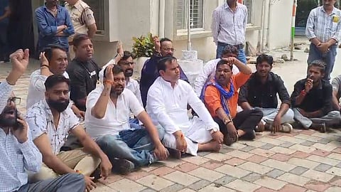 MP Nagar Police Station Protest