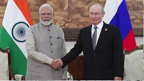 Prime Minister Modi with Russian President Vladimir Putin