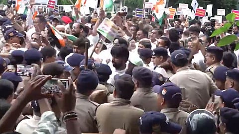 Congress protests in Dehradun