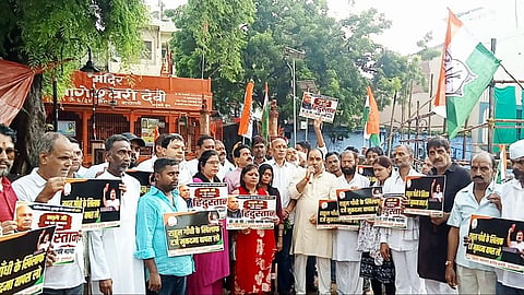 Varanasi Congress Protest Demands Cancellation of FIR Against Rahul Gandhi