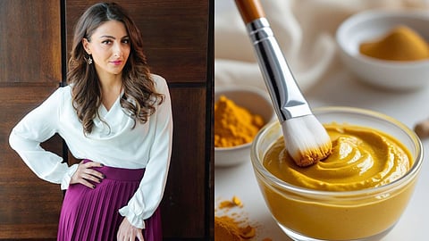 Soha ali khan face pack festive glow besan haldi skincare rrs05