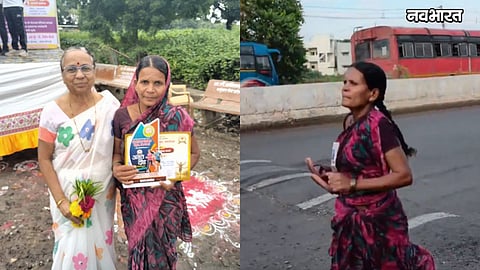 saree clad mother wins marathon barefoot in beed