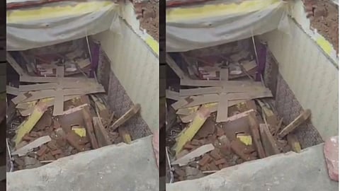  Roof of SHO Residence Collapses at Kagarol Police Station Agra 
