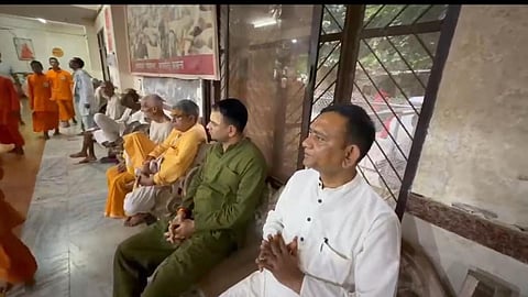 Tej Pratap Yadav Visits Barsana Performs Cow Worship Ahead of Janmashtami in Vrindavan