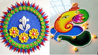 Unique ganesh rangoli designs ganpati chaturthi RRS05