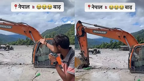 A vlogger's video showing the devastating aftermath of floods in Nepal.