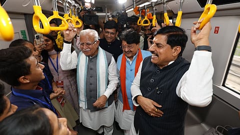 CM Mohan Yadav and Union Minister Manohar Lal Khattar inaugurate the extended Indore Metro service