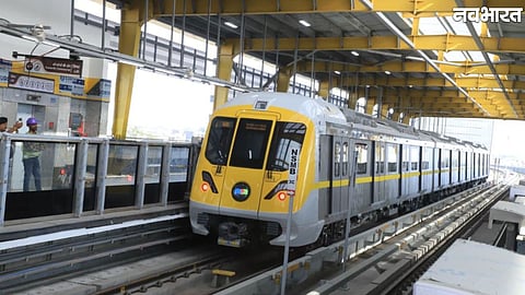 Metro runs from Gandhinagar to Malviya Nagar Square