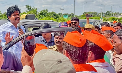 BJP MLA Gopichand Padlkar convey Stopped solapur