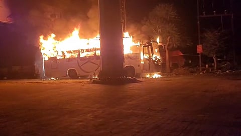 Gwalior Sleeper Coach Bus Catches Fire