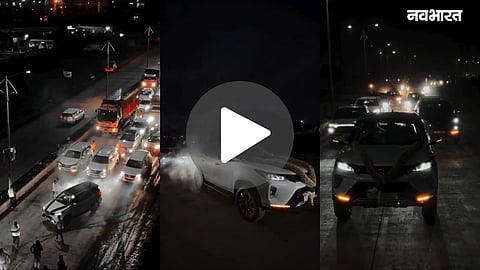 pune chakan highway fortuner reel viral video traffic jam