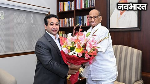 Mumbai: Minister Nitesh Rane meets Sharad Pawar at Silver Oak