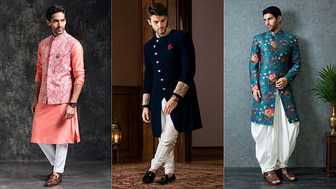 Ganpati festival men fashion kurta pajama nehru jacket looks RRS05