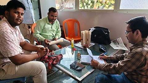 Food safety department team collecting paneer, soybean oil and turmeric samples