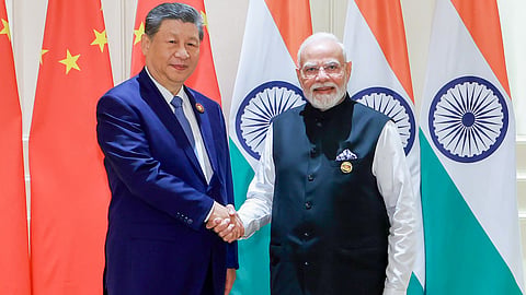 Narendra Modi With President  China Xi Jinping