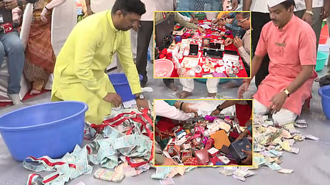 Counting of money after opening the donation box