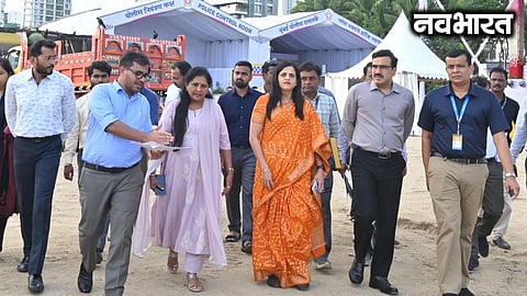 BMC Commissioner reviews immersion preparations at Girgaon and Dadar Chowpatty