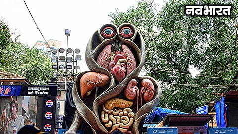 Fiberglass statue installed at Lalbaugcha Raja to raise awareness about organ donation