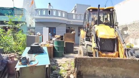 Municipal and district administration teams remove illegal encroachments
